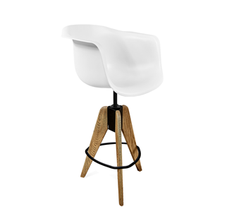 Барный стул SHT-ST31/S92 (белый/брашированный коричневый/черный муар) в Пензе