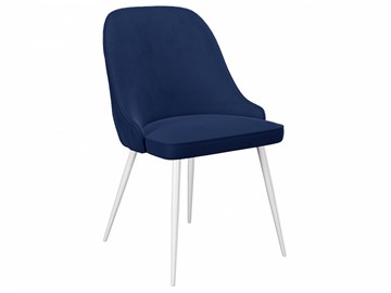 Кухонный стул 256, микровелюр К17 синий, ножки белые в Пензе