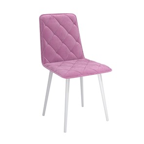 Обеденный стул Антика, велюр тенерифе розовый/Цвет металл белый в Пензе