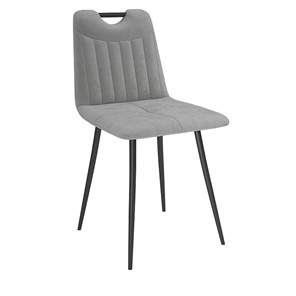 Обеденный стул Брандо, велюр тенерифе грей/Цвет металл черный в Пензе