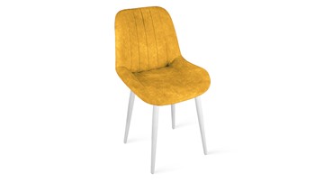 Обеденный стул Марвел Исп. 2 К1С (Белый матовый/Микровелюр Wellmart Yellow) в Пензе