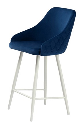 Кухонный стул Сальса Полубарная, Велюр CATALANA 16 (синий) / Белый муар в Пензе - изображение