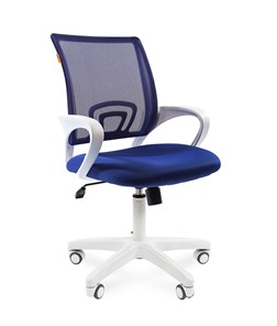 Кресло CHAIRMAN 696 white, ткань, цвет синий в Пензе