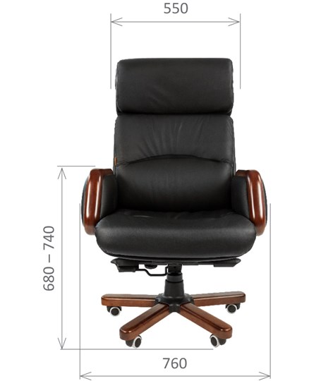 Кресло CHAIRMAN 417 кожа черная в Пензе - изображение 1