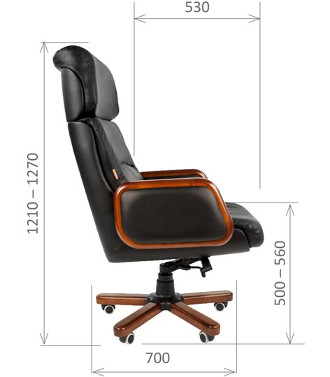 Кресло CHAIRMAN 417 кожа черная в Пензе - изображение 2