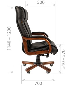Офисное кресло CHAIRMAN 653 кожа черная в Пензе - предосмотр 2