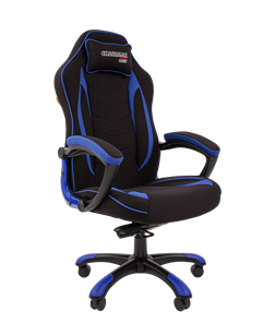 Кресло игровое CHAIRMAN GAME 28 Полиэстер комбинированная ткань синий/черный в Пензе