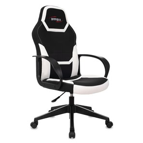 Офисное кресло BRABIX "Alpha GM-018", ткань/экокожа, черное/белое, 532640, GM-018_532640 в Пензе
