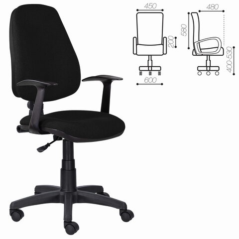 Компьютерное кресло Brabix Comfort MG-321, регулируемая эргономичная спинка, ткань, черное в Пензе - изображение 5