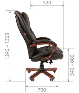 Компьютерное кресло CHAIRMAN 408 кожа черная в Пензе - предосмотр 2