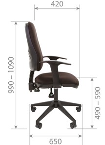 Офисное кресло CHAIRMAN 661 Ткань стандарт 15-21 черная в Пензе - предосмотр 4