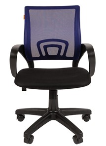 Кресло компьютерное CHAIRMAN 696 black Сетчатый акрил DW61 синий в Пензе - предосмотр 1