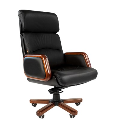 Кресло CHAIRMAN 417 кожа черная в Пензе - изображение