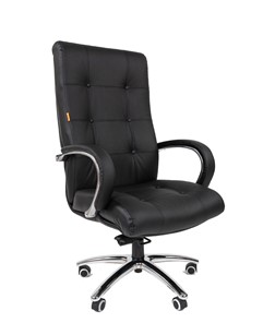 Кресло компьютерное CHAIRMAN 424 Кожа черная в Пензе