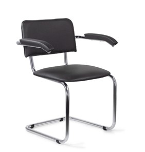 Офисный стул для посетителей Sylwia chrome arm P60, кож/зам V в Пензе
