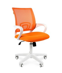 Кресло компьютерное CHAIRMAN 696 white, ткань, цвет оранжевый в Пензе