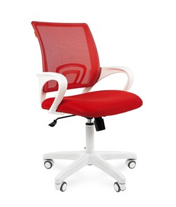 Компьютерное кресло CHAIRMAN 696 white, ткань, цвет красный в Пензе