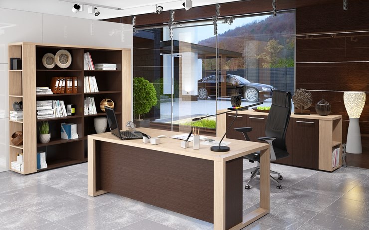 Кабинет руководителя ALTO с высоким шкафом для одежды, низким для документов и журнальным столиком в Пензе - изображение 3
