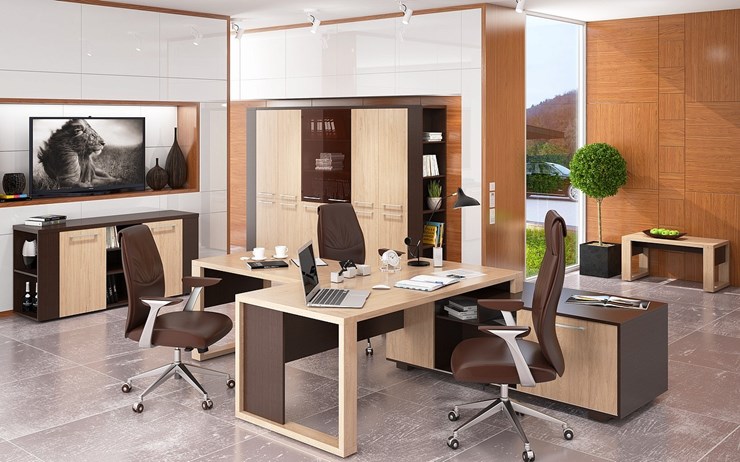 Кабинет руководителя ALTO с высоким шкафом для одежды, низким для документов и журнальным столиком в Пензе - изображение 5