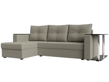 Угловой диван с оттоманкой Атланта Лайт, Корфу 02 (рогожка) в Пензе