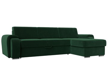 Угловой раскладной диван Лига-025, Зеленый (Велюр) в Пензе