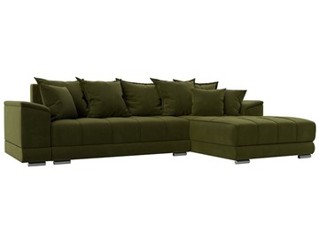 Угловой раскладной диван НордСтар, Зеленый (микровельвет) в Пензе