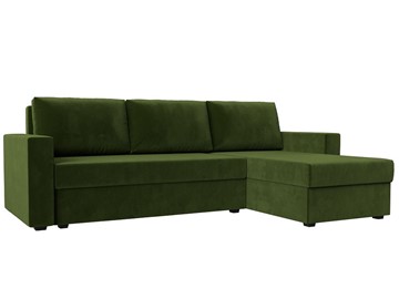 Угловой раскладной диван Траумберг Лайт, Зеленый (микровельвет) в Пензе