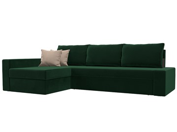 Угловой диван для гостиной Версаль, Зеленый/Бежевый (велюр) в Пензе