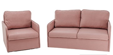Комплект мебели Амира розовый диван + кресло в Пензе