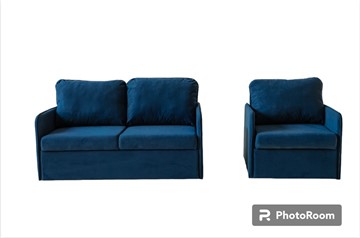Комплект мебели Амира синий диван + кресло в Пензе