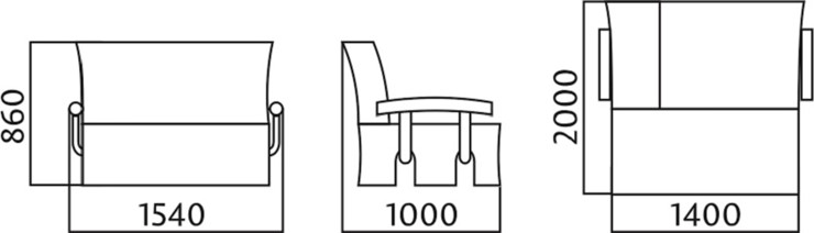 Прямой диван Аккордеон с боковинами, спальное место 1400 в Пензе - изображение 4