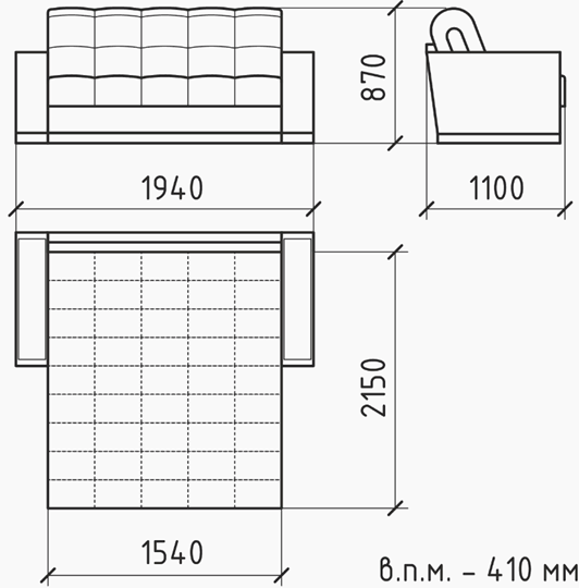 Прямой диван Амадей 2 БД в Пензе - изображение 5
