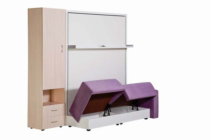 Диван Кровать-трансформер Smart (ШЛ+КД 1400+ШП), 2 шкафа, без подлокотников в Пензе - изображение 4