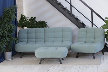 Комплект мебели Абри цвет мята кресло + диван + пуф опора металл в Пензе