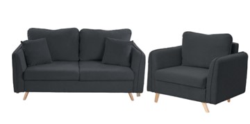 Комплект мебели Бертон графит диван+ кресло в Пензе