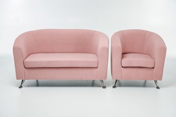 Комплект мебели Брамс  цвет розовый диван 2Д + кресло в Пензе