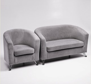 Комплект мебели Брамс  цвет серый диван 2Д + кресло в Пензе