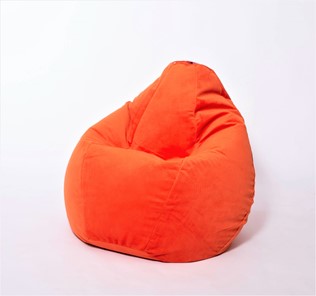 Кресло-мешок Груша большое, велюр однотон, оранжевое в Пензе