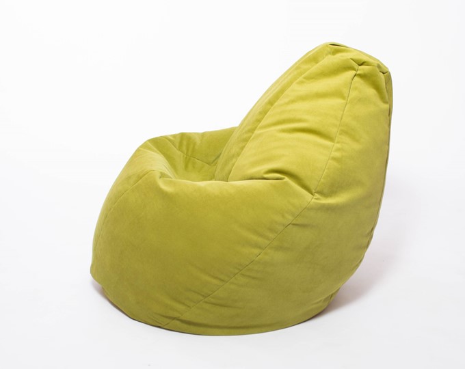 Кресло-мешок Груша малое, велюр однотон, травянное в Пензе - изображение 2