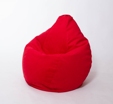 Кресло-мешок Груша большое, велюр однотон, красное в Пензе - изображение