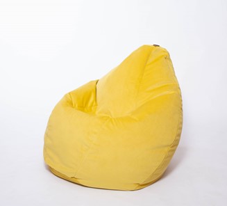 Кресло-мешок Груша большое, велюр однотон, лимонное в Пензе