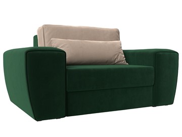Кресло в гостиную Лига-008, Зеленый\Бежевый (велюр) НПБ в Пензе