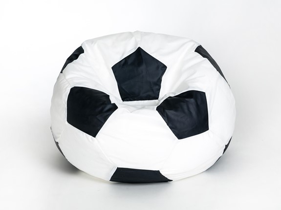 Кресло-мешок Мяч малый, бело-черный в Пензе - изображение