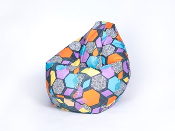 Кресло-мешок Груша малое, велюр принт, геометрия в Пензе