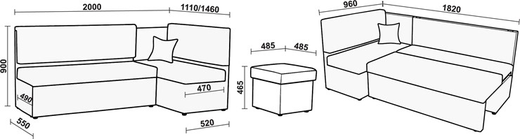 Кухонный угловой диван Нео КМ 3 с механизмом 2000*1110 в Пензе - изображение 20