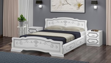 Кровать с выкатными ящиками Карина-6 (Белый Жемчуг) 180х200 в Пензе