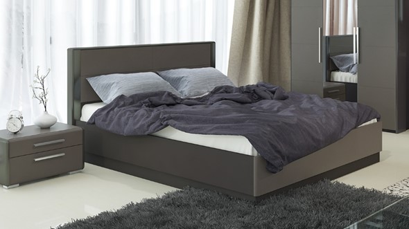 Кровать с подъемным механизмом Наоми 1600, цвет Фон серый, Джут СМ-208.01.02 в Пензе - изображение