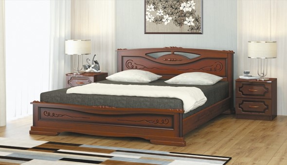 Спальная кровать Елена-3 (Орех) 140х200 в Пензе - изображение