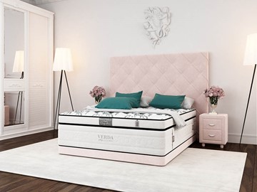 Кровать в спальню Style Compact/Basement 180х200, Флок (Велсофт Винтажный розовый) в Пензе