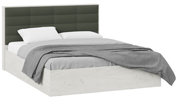 Кровать 2-спальная Агата тип 1 (Дуб крафт белый, Велюр Серый) в Пензе
